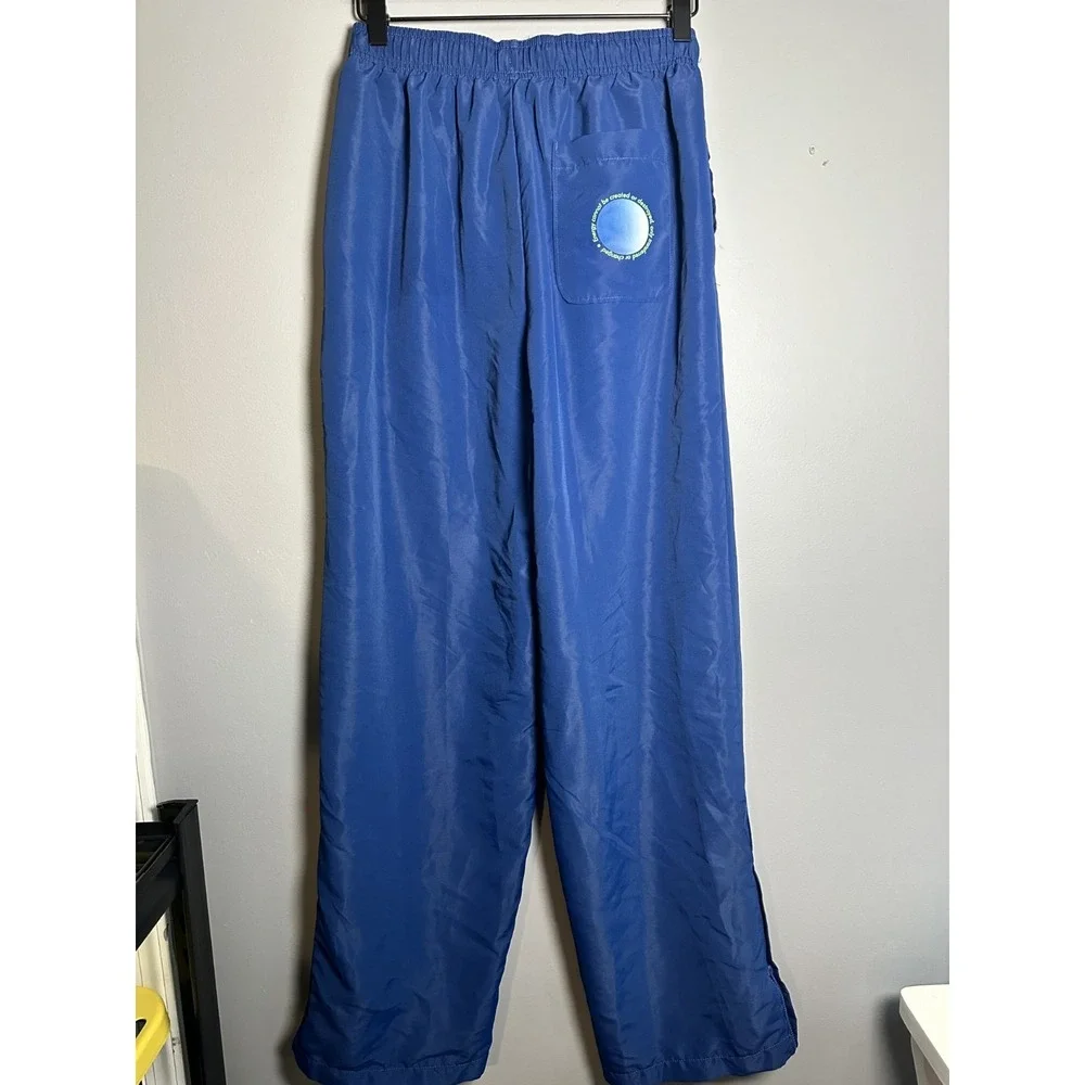 ME.‎ MELODY EHSANI BLUE WINDBREAKER PARACHUTE ANKLE ZIP BUTTERFLY PANTS EUC SZ S